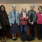 All the Daughters who were at the conference: General Directress Danielle Regnier, Lina Jambil from Bangladesh, Margaret Margeton, Marie Lagriffoul, Mitzi Jimison, and First Assistant Beatrice Dupre.